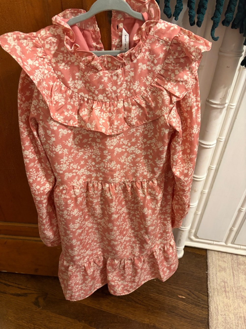Janie and jack Girls Pink Floral Ruffle Dress 12